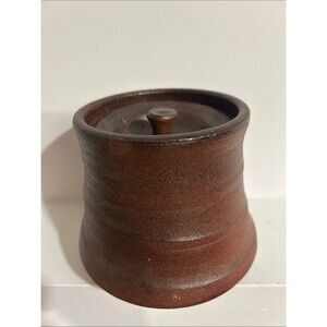 Handmade Brown Ceramic Lidded Jar Studio Pottery